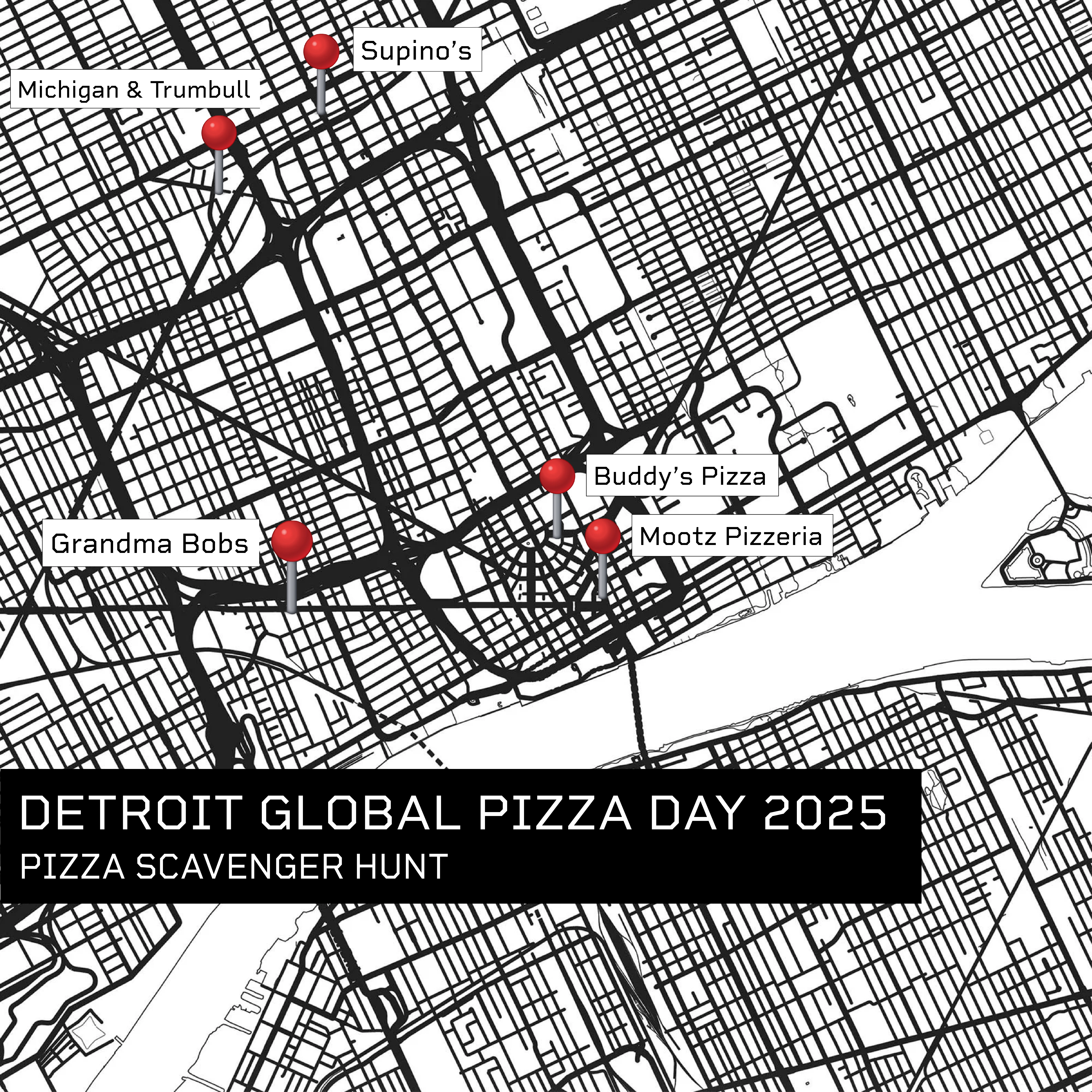 Pizza locations map